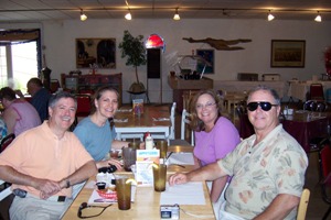 Jim, Kristine, Janet, & David lunch in Questa, NM